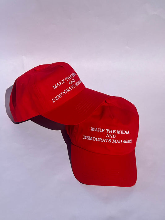 Make the Media and Democrats Mad Again Hat - Classic Red